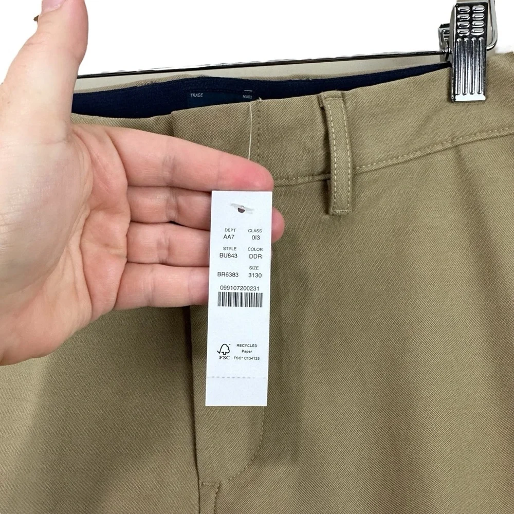 NWT J. Crew 484 Slim Fit Midweight Tech Pants Dark Driftwood Sz 31 x 30